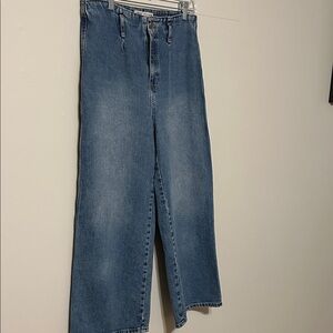 Zara Blue high waistedWide Leg Jeans. Size 8.